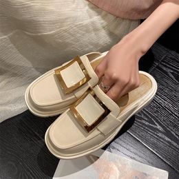 Slippers Women Mules Shoes Platform 2023 Summer Outdoor Sandals Slingbacks Party Sexy Fashion Chunky Mujer Zapatillas