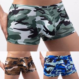 Underpants Fashion Men Camouflage Sleepwear Boxer Briefs Comfy Sexy Mens Elastic Underwear Pouch Bulge Youth Shorts