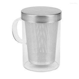 Tumblers 3X 500Ml Heat-Resistant Glass Tea Infuser Mug With Stainless Steel Lid Coffee Cup Tumbler Kitchen Large