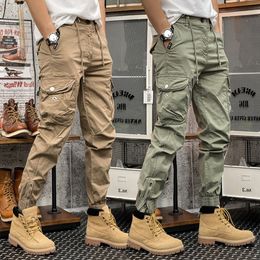 Men s Pants Skinny Cargo Autumn Men Slim Fit Jogger Elastic Waist Outdoor Tactical Trousers With Multi pockets 230828