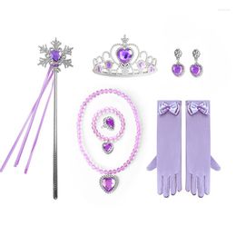 Hair Accessories Frezon Princess Jewellery Set Crown Magic Wand Gloves Necklace Birthday Party Friends Children's Prom Festival Decoration