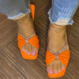 Slippers Crystal Flats Women Beach Sandals Summer Flip Flops 2023 Casual Shoes Fashion Slingback Slides Bohemian Dress