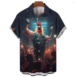 Men's Casual Shirts Funny Chicken Men T Shirt Tops 3d Printing Animal Summer Clothing Mens Fashion Short Sleeved Costume Oversized 5xl