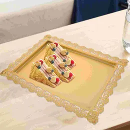 Dinnerware Sets Iron Cake Pan Storage Tray Coffee Table Plate Snack Fruit Organiser Trays Desktop