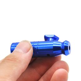 Cross-border hot-selling flat head threaded snuff dispenser powder bullet aluminum small size detachable and washable