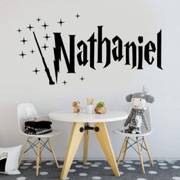 Wall Stickers Personalized Kids Name Magic Wand Stars Decor Vinyl Home Boys Girls Room Nursery Decals Cartoon Custom S480 230829