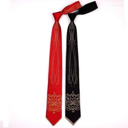 Bow Ties As A Gift Fashion Creative Lion Dance Pattern Tie For Party Groom Black Red Student Neck Bag Packing 1piece