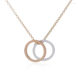 Pendant Necklaces Shuangshuo Unique Fashion Jewelry Double Circles For Women Plain Spring Geometric Round Chokers N054