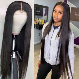 40 Inch Brazilian Bone Straight 13x4 Front Human Hair Wigs 250 Density Remy Lace Frontal Wig for Black Women