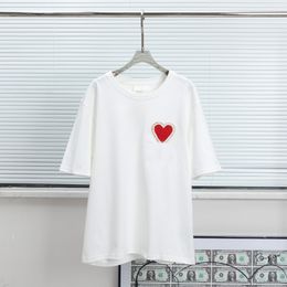 Summer fashion high street cotton T-shirt Sweatshirt T-shirt pullover T-shirt Breathable men and women love pattern embroidered casual short sleeve T-shirt