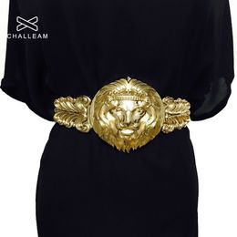 Belts Golden Waist Belts Fashion Women's Metal Wide Waistband Female Luxury Brand Designer Ladies Elastic Belt For Dress 108 230829