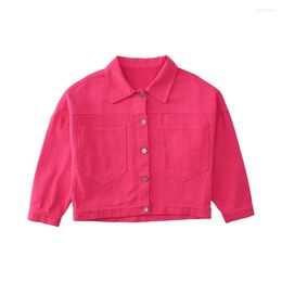 Jackets Girls Coat Outerwear Solid Colour Coats Spring Autumn Children's Casual Style Kids Clothes 6 8 10 12 14