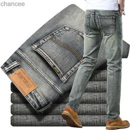 Brand More Colours Exclusive Design Casual Denim Jeans Men Straight Slim Stretch Men Pants Vaqueros Hombre HKD230829