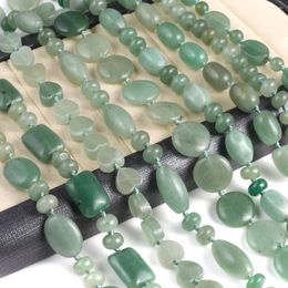 Chains Various Shape Natural Green Aventurine Beads Round Tube Cabochon For Men And Women Vintage Wedding Party Jewelry Gift