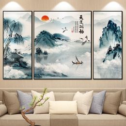 Wall Stickers Chinese Style Bedroom Living Room Decoration Large Mural Landscape Painting Wallsticker Home Office Decor Art