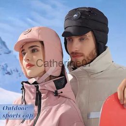 Stingy Brim Hats New Women Winter Padded Down Lightweight Beanies Outdoor Windproof Sports Waterproof Ear Protection Warm Fashion Lei Bomber Hats J230829