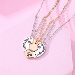 Pendant Necklaces Lovecryst 3Pcs/set Family Suit Big Sister Little Mom Necklace For Girls BFF Friendship Jewellery Gift