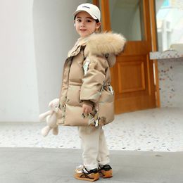 Down Coat 30 Degrees Children Jacket Winter Parka For Girls Clothing Clothes Baby Long Ski Suit Thicken Kids Snowsuit 1-8 Years