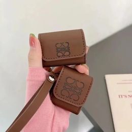 Designer Headphone Accessories Cases For Airpods Pro Airpodspro Leather Earphone Protector Cover Brown Airpod 1 2 3 Case Wristband D238298C