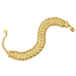 Charm Bracelets Personality Fashion Arabic Coin Bracelet Domineering Luxury Men's Gold Colour Trend Nightclub Party Jewellery