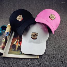 Ball Caps Harajuku Snapback Hip Hop 2023 Korean Spring Summer Baseball Cap Ulzzang Cartoon Dog Head Embroidered