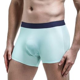 Underpants Seamless Underwear Boxer Shorts Men'S One Piece Flat Corner Pants U-shaped Bottom Breathable Comfort