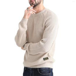 Men's Sweaters 2023 Knitting Sweater Autumn Winter Warm Tops Long Sleeve Solid Color Casual Round Neck Blouse