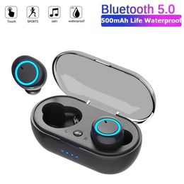 TWS Y50 Bluetooth Earphone 5.0 Wireless Headset Waterproof Earbuds True Bluetooth Wireless Headphone Stereo Sport Earphones HKD230828 HKD230828