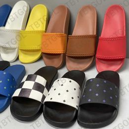 Designer Sandals Womens Slides Slipper Visetos Rubber Slide Men Flat Platform Flip Flop Classic Non-Slip Slide Summer Beach Outdoor Slippers With Box NO465