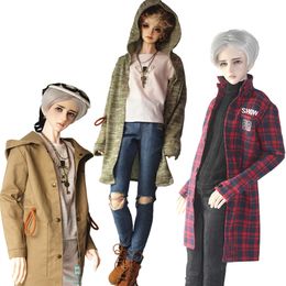 Doll Accessories Clothes for doll fit 65-72cm DK SD17 POPO68 BJD uncle black plaid fashion Casual plaid shirt denim trousers cardigan 230829