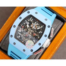 Mechanical RM11-03 Complex function chronograph wrist watch for men 6BZ3 luxury high quality carbon fiber case waterproof Sapphire glass 3IQXR5