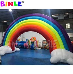 wholesale 10m 33ftW Colourful Advertising Archway Inflatable Rainbow Arch With Blower for Wedding Party Event decoration
