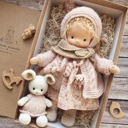 Dolls Kawaii Plush Toys Waldorf Handmade Soft Stuffed Plush Doll Cotton Packaging Dolls Plush Fabricchanging Box Kids Gifts 230829