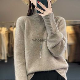 Beige Autumn Winter Women's Wool Sweater Pullover 2023 Basic Green Turtleneck Oversize Warm Tops Korean Fashion Knitted Jumper HKD230829