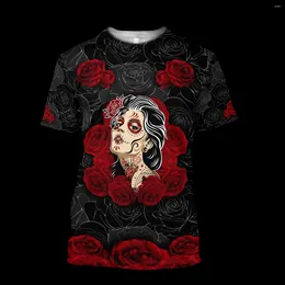 Men's T Shirts Fashion Personality Cool Skulls Graphic Summer Men Casual Terror Pattern Tees Tops Hip Hop Trend O-neck Short Sleeve