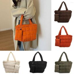 Evening Bags Handheld Shoulder Solid Color Zipper Tote Bag Large Capacity Version Down Cotton Suit Women