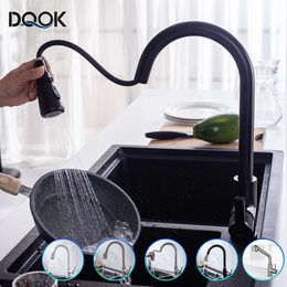 Kitchen Faucets Faucet Black Tap Pull Out Sink Mixer Brushed Nickle Stream Sprayer Head Chrome Water 230829
