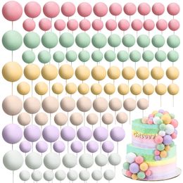 Other Event Party Supplies 110pcs Rainbow Cake Topper Decoration Balls DIY Cake Insert Topper Baking Decor for Birthday Party Decorations 230828