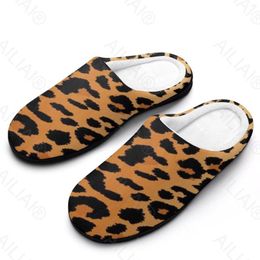 Slippers Animal Leopard Print Skin Pattern (1) Sandals Plush Casual Keep Warm Shoes Thermal Mens Womens Slipper MustCottonHome Outdoo