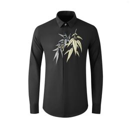 Men's Casual Shirts High Quality Luxury Jewellery Men With Clothes Long Sleeve Printing Party Wedding Mens Shirtsgood