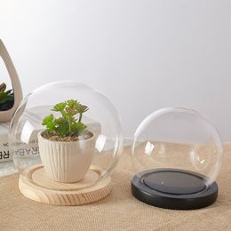 Decorative Objects Figurines DIY Empty glass snow globe with Promotional hand model dust cover gift light snow dome flower cover with wooden base 230828