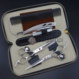Scissors Shears Professional Hairdressing Scissors set 62HRC Straight Thinning cutting with comb clothes oil S017 x0829