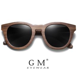 Sunglasses GM Natural Walnut Wooden Sun glasses for Men Polarised Bamboo de sol masculino feminino S855 230828