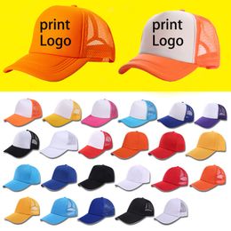 Ball Caps Custom Hat with Printing Polyester Mesh Trucker Hat Adjustable Dad DIY Baseball Cap For Men Women 230828