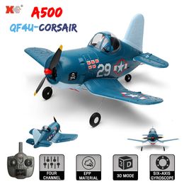Aircraft Modle Wltoys XKS A500 A250 RC Aeroplane QF4U Fighter 4Ch Remote Control 3D6G 6-Axis Gyro Mini Aircraft Electric Toy Plane Gift for Boy 230828