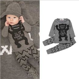 Toddler New Style Newborn Baby Boy Clothes Long Sleeve Top Pants Infant 2 Pcs Baby Girl Clothing Set