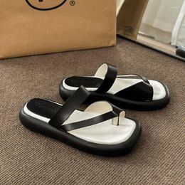 Slippers Women's Summer Flip Flops 2023 Fashion Platform Square Head Beach Breathable Open Toe Casual Sandals De Mujer