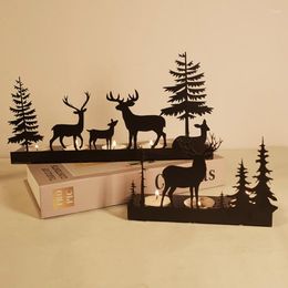 Candle Holders Metal Holder Christmas Candlestick Reindeer Tealight Wedding Table Stand Home Decorations