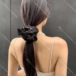 Imitation Silk Letter Hair Rope Large Intestine Circle Triangle Headband Simple Fairy Solid Color Hair Ornament Hair Ring
