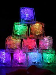 6/12pcs Ice Cubes Glowing Party Ball Flash LED Light Home Decor Luminous Neon Wedding Festival Christmas Ornament Supplies HKD230829